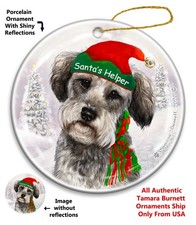 Schnoodle Santa's Helper Holiday Ornament