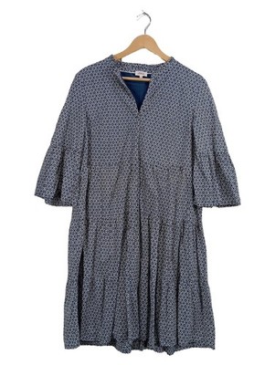 s.Oliver Tunikakleid Blau Grafisch Gr. 40 Baumwolle Freizeitkleid