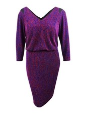 Calvin Klein Women's Plus Size Metallic Blouson Dress