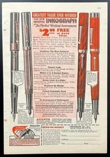 Inkograph 1926 print AD 1926 “The Perfect Writing Instrument”