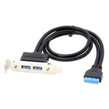 50cm USB 3.0 Front Panel Extension Cable with Dual Female Ports PCI-E Bracket