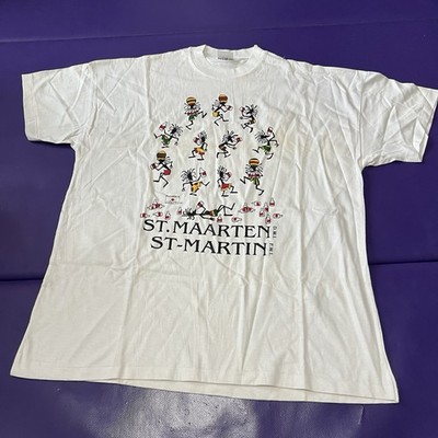 Vintage 1994 St Maarten Shirt Island Beach Surf Tee Drinking Drunk Sun Art Desig