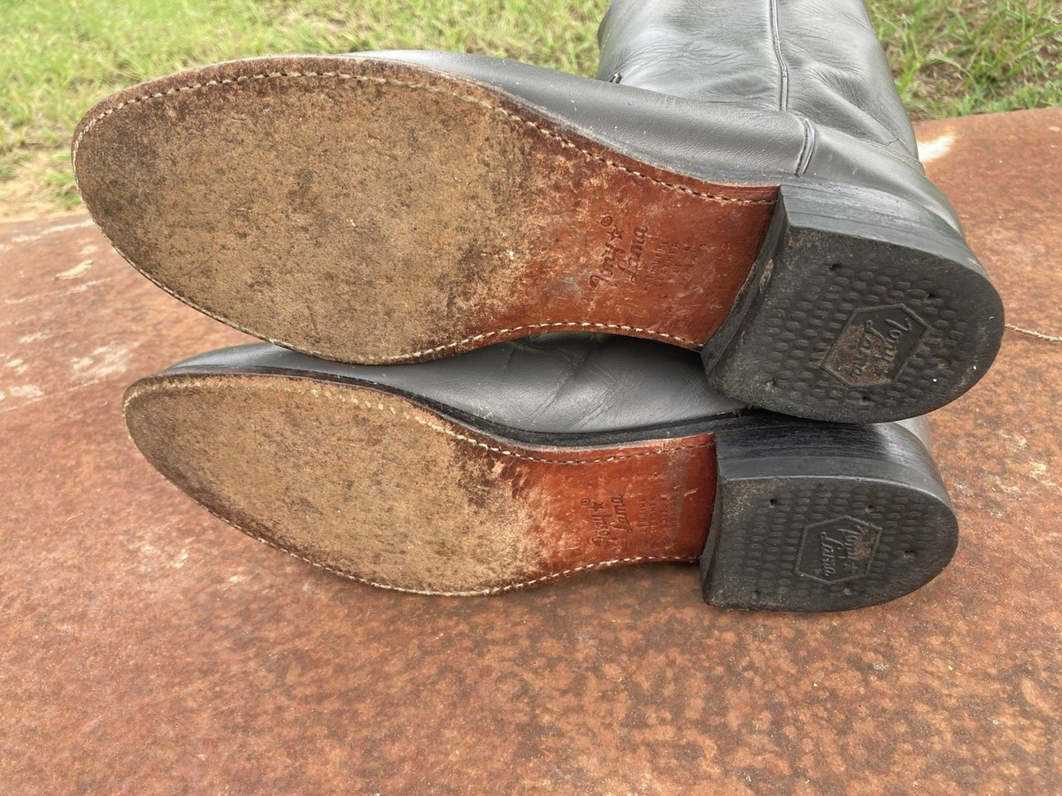 TONY LAMA Mens Boots 8.5 D Gray All Leather Ropers Cowboy  display picture 3