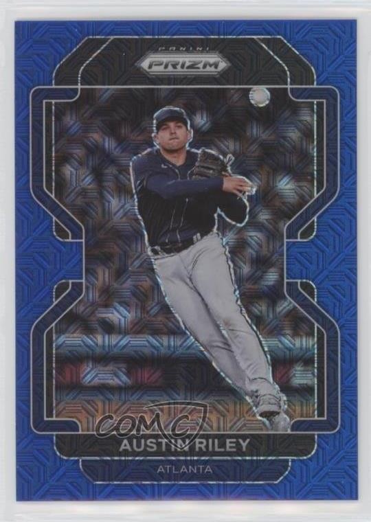 2022 Panini Prizm Blue Mojo Prizm 126/199 Austin Riley #73 y0i