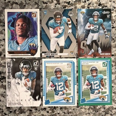 Travis Hunter Rookie Lot of 6; Gridiron Kings/Donruss/Mosaic/Absolute