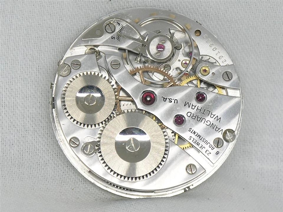 16S WALTHAM VANGUARD 23 JEWEL RAILROAD POCKET WATCH MOVEMENT & DIAL, RUNNING! - Image 4 of 4