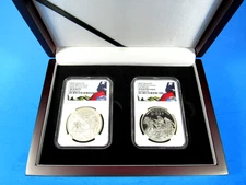 2024 G. Britain, 2-Coin Set, 80th Anniversary ,  D-Day-WW II NGC Pf 70 Ucam ER