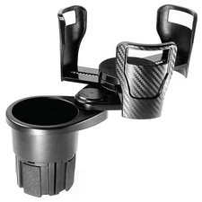 Car Double Cup Holder Expander Auto Drink Holders 360° Rotating Adjustable Bases