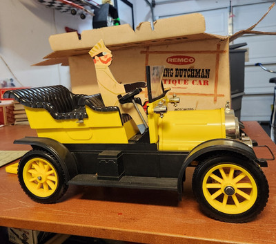 Remco Flying Dutchman Antique Car W/Driver Motorized U-Control In Box Works VTG