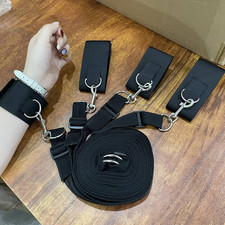 Bondage Bed Restraint Handcuffs Ankle Cuffs Mattress Bed Set Slave Cosplay SM US