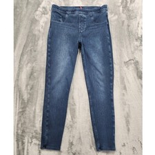 Spanx Leggings Womens L Blue High Rise Jean-ish Ankle Jegging Shaping Stretch