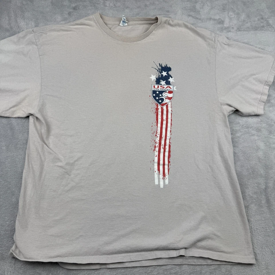 Camiseta De Colección Y2K Equipo EE. UU. Liga de Balonmano 2XL Gris Gráfico Delta Doble Cara Foto 2 de 4
