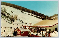 Turin NY Snow Ridge Ski Aeria Building Wax House Cafeteria 1965 Postcard Vintage