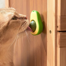 Natural Catnip Ball Toy Rotating Wall Mounted Cat Treat Teeth Cleaning Toy