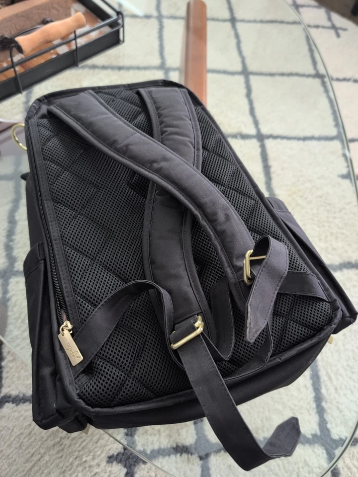 Jujube Mochila Bolsa de Pañales con Muchos Bolsillos Negro y Dorado Foto 4 de 4