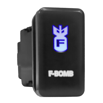 F BOMB - LED Push Button Replacement for TOYOTA (1.54 x 0.83 in) Blue/White