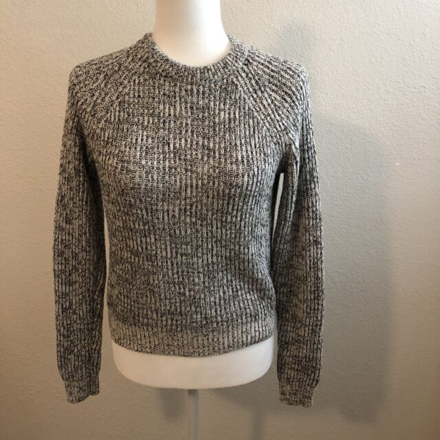  H  M  BASIC Gray White Soft long sleeve Knit sweater  women s 