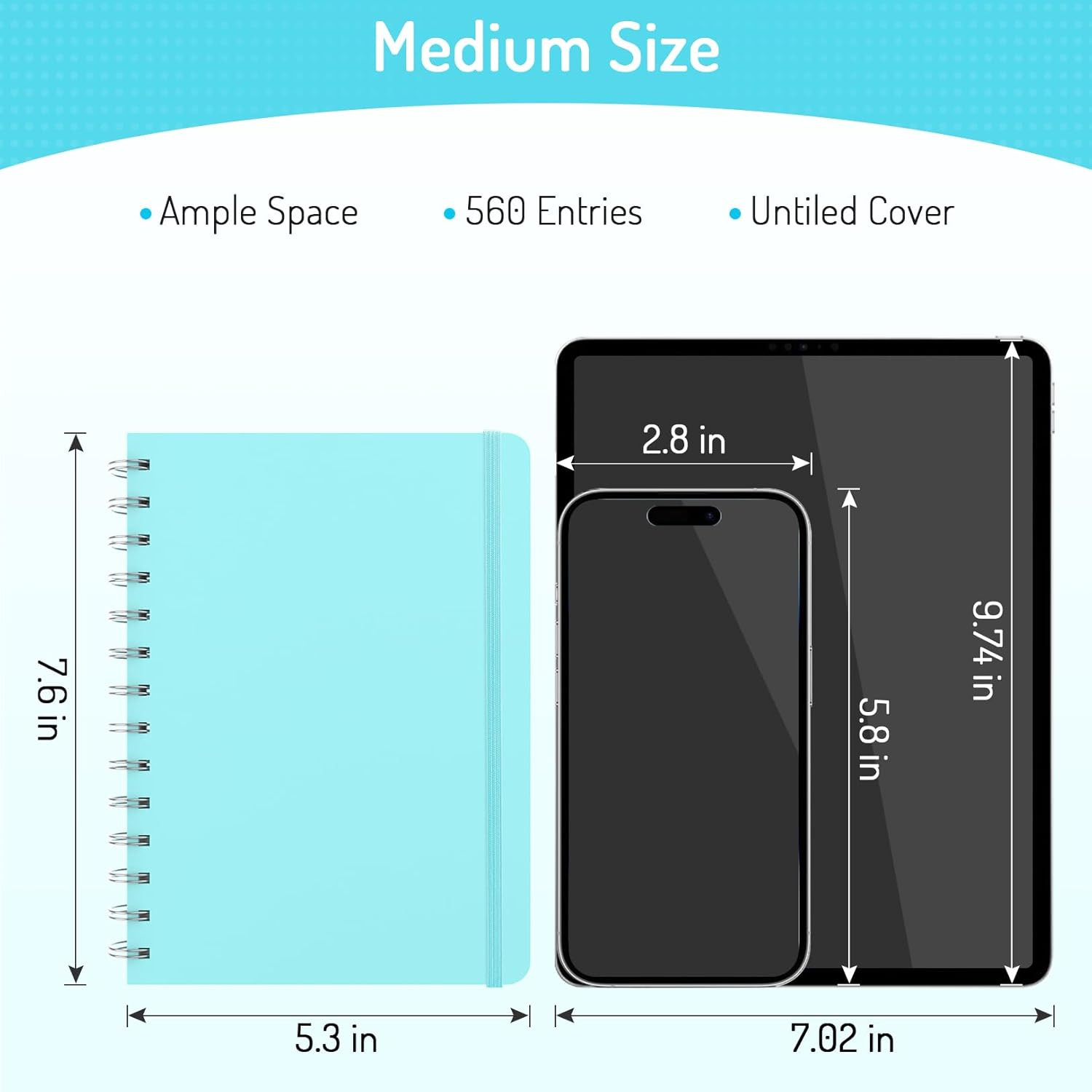 Password Book with Individual Alphabetical Tabs 5.3x7.6 Medium Size Passwo