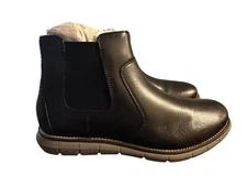 NIB Johnston & Murphy Big Kid Holden Chelsea Boot- Black Leather $79, 5 M