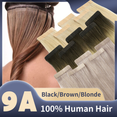 Invisible Tape Extensions 100% Remy Echthaar Tape In Haarverlangerung Skin 150gr