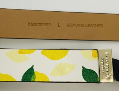 KATE SPADE NY Genuine Leather Green & Yellow Floral Bow Belt--M NWT Kate Spade Genuine Leather Belt Bow Lemon Floral Print L  main image 3