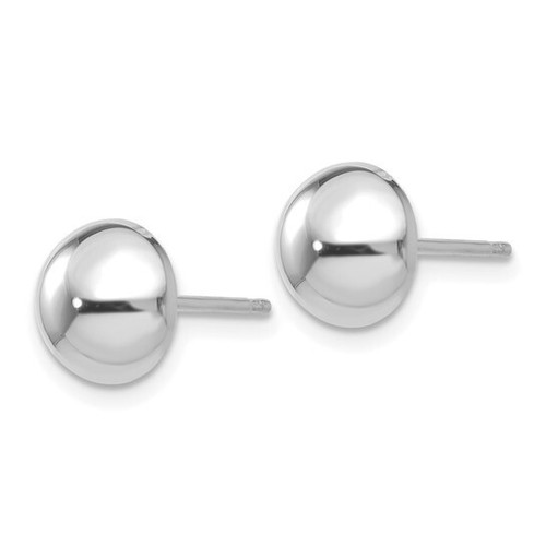 REAL 14K Yellow or White Gold 8mm Polished Button Half Ball Post Stud Earrings - Picture 3 of 16