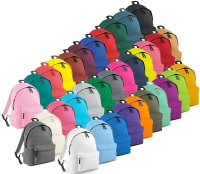 BagBase Schul Rucksack 29 Farben Canvas Polyester Reißverschluss - Bild 1 von 2