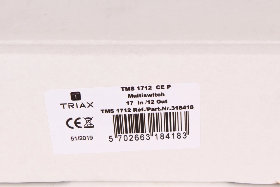 TRIAX TMS 1712 CE P - Multiswitch 17 In / 12 Out - 318418 - Nuovo In Scatola - Immagine 3 di 3