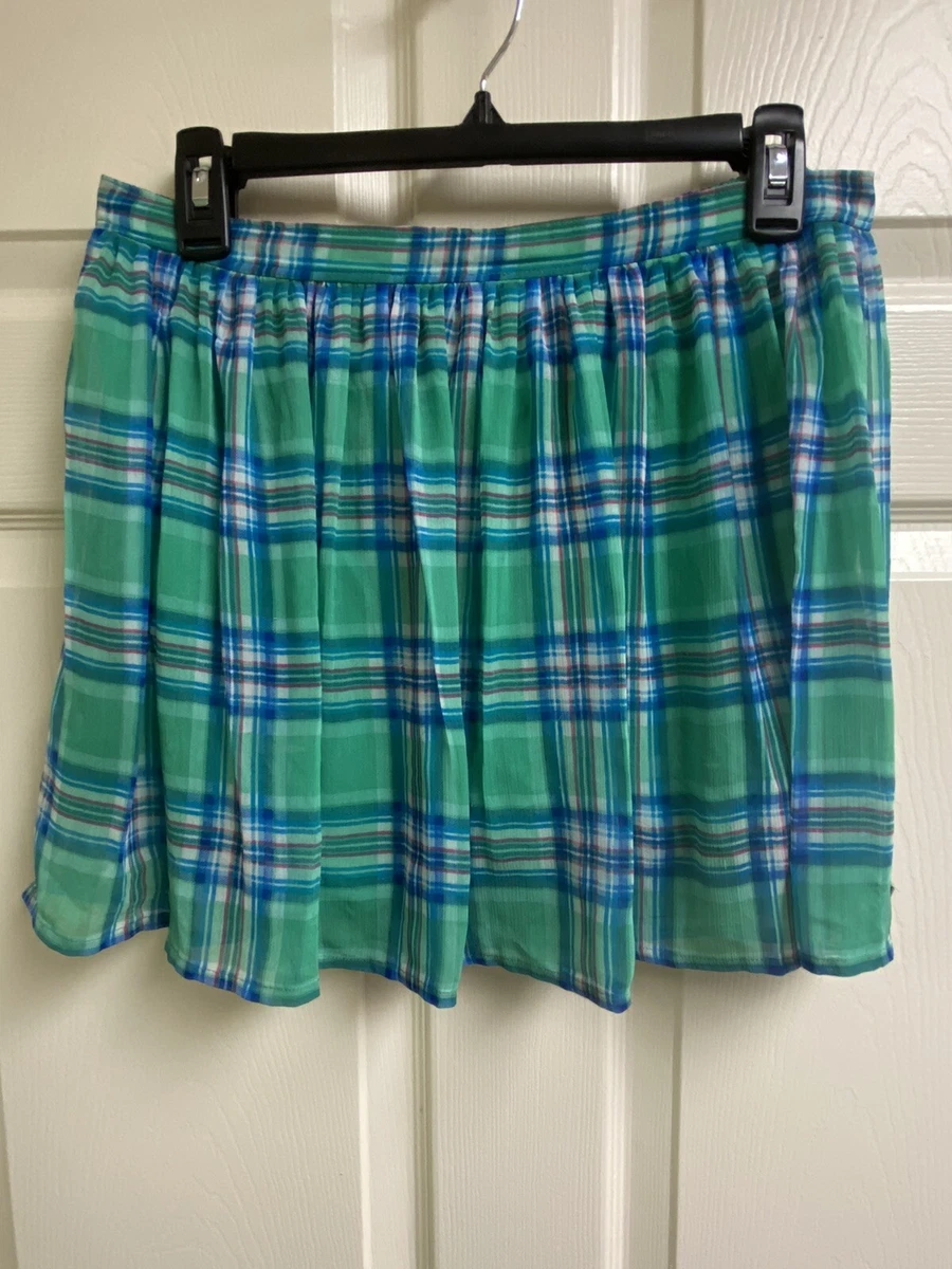 Green plaid 2025 skirt hollister