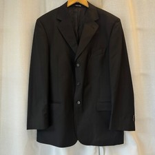 Zanetti Roma Italian 100 Wool Black 3 Button Blazer Jacket Super 150s Mens XL