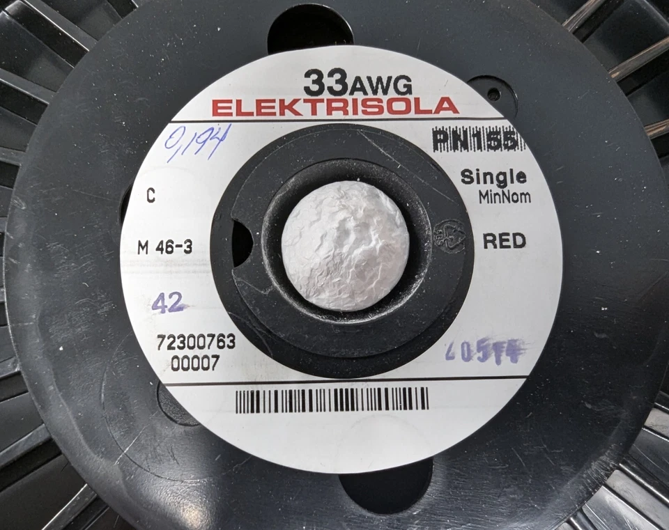 ELEKTRISOLA PN155 Magnet Wire Red 33AWG Copper 4 Spools 65lbs Polysol-N 155 NEW - Image 3 of 4