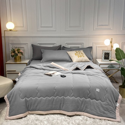 Washed Cotton Summer Cool Quilt Air-Conditioned Thin Blanket For Bed Office Sofa - Picture 8 of 20