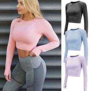 long sleeve white workout top