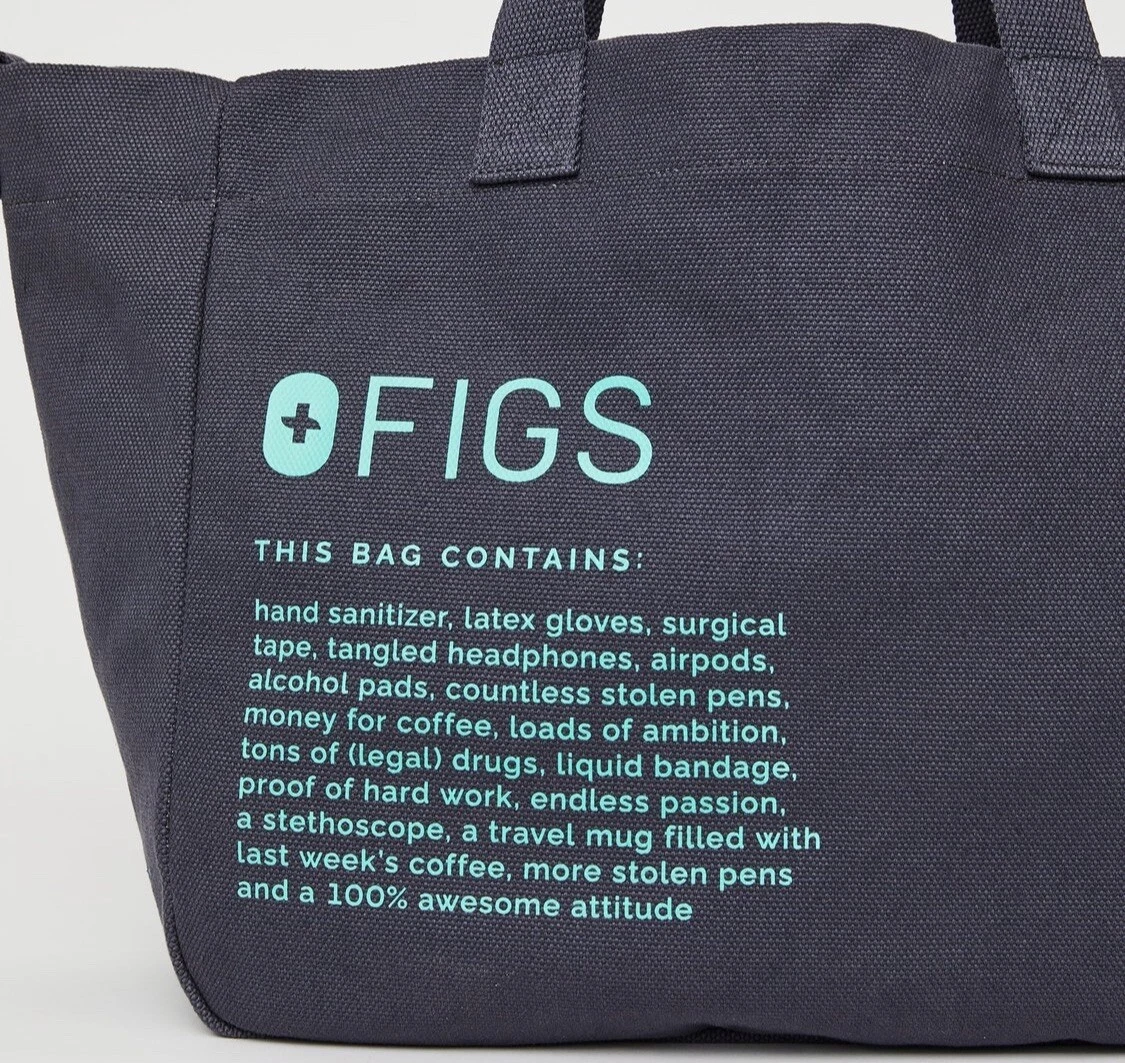 NWT FIGS Canvas Tote Charcoal. New With Tags. Limited Edition