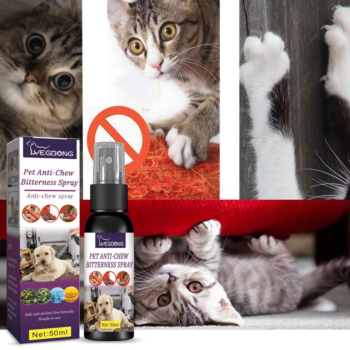 Cat chewing deterrent spray top