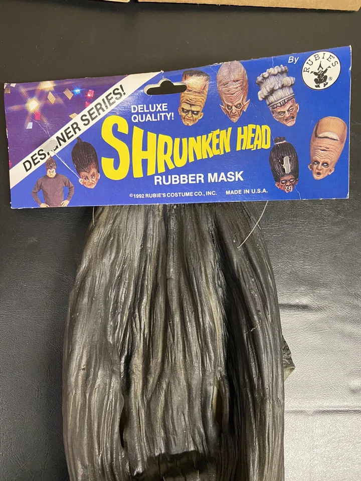 Shrunken Head Rubber Mask 1992 Rubie’s Costume Co New With Tag Halloween Prop - Image 2 of 4