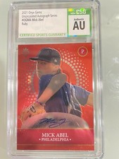 MICK ABEL 2021 ONYX GEMS BASEBALL SLABBED ON CARD AUTO /40 - CSG GRADED