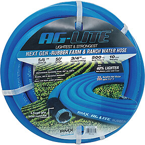 AG-Lite 50ft 5/8in Durable Rubber Water Hose Assembly for All-Purpose Use