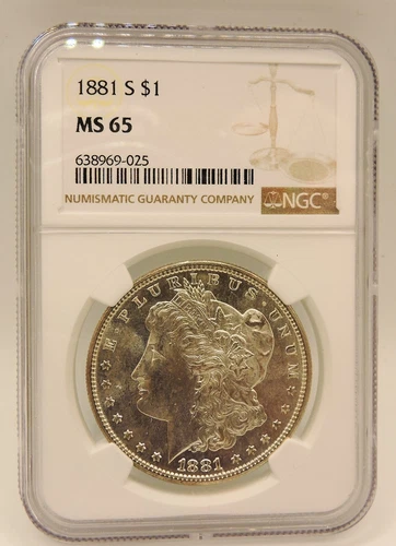 1881 S Morgan Silver Dollar NGC MS65