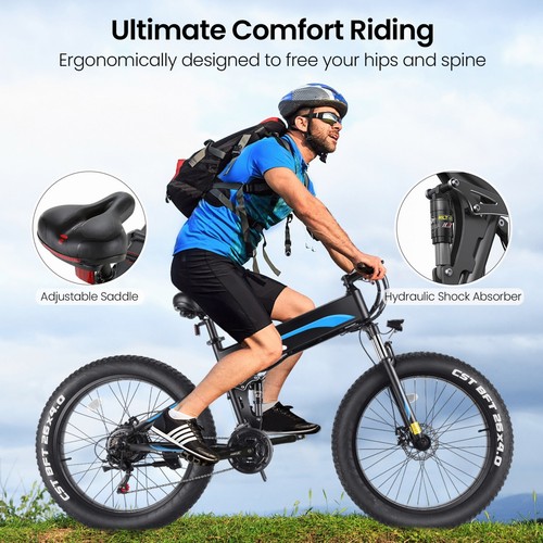 26'' Folding Electric Bike Fat Tire 500W Snow/City/Mountain E-Bike Commuter - Picture 30 of 60