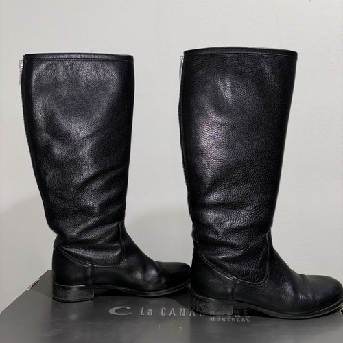 La Canadienne Sarit Black Leather Waterproof Women Knee High Boots US 7M 5446002 - Picture 7 of 17