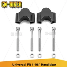 Black Handlebar Riser Kit 1 1/8" Bars Handle Bar Risers For MX Motorcycle ATV