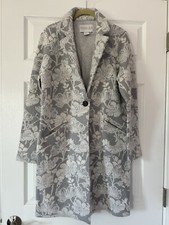 NWT RACHEL ZOE White/Gray Jacquard Wool Blend Jacket S