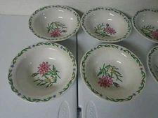 Set of 8 International Tableworks Stoneware TERRACE BLOSSOMS Soup Cereal Bowls