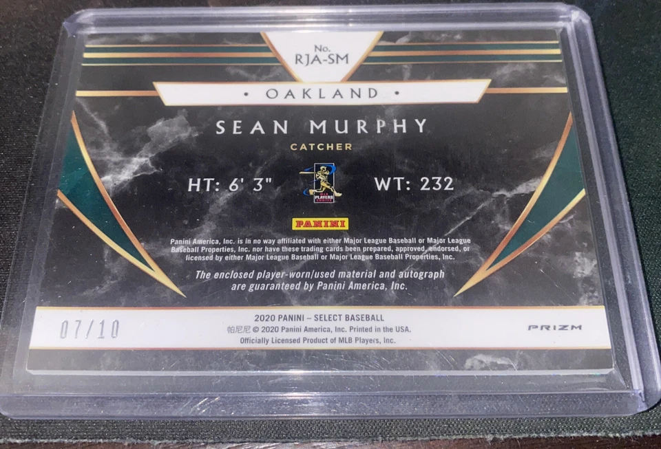 Panini Select Sean Murphy RPA Auto Jersey RC Orange Pulsar SSP/10 Braves RC - Image 2 of 2