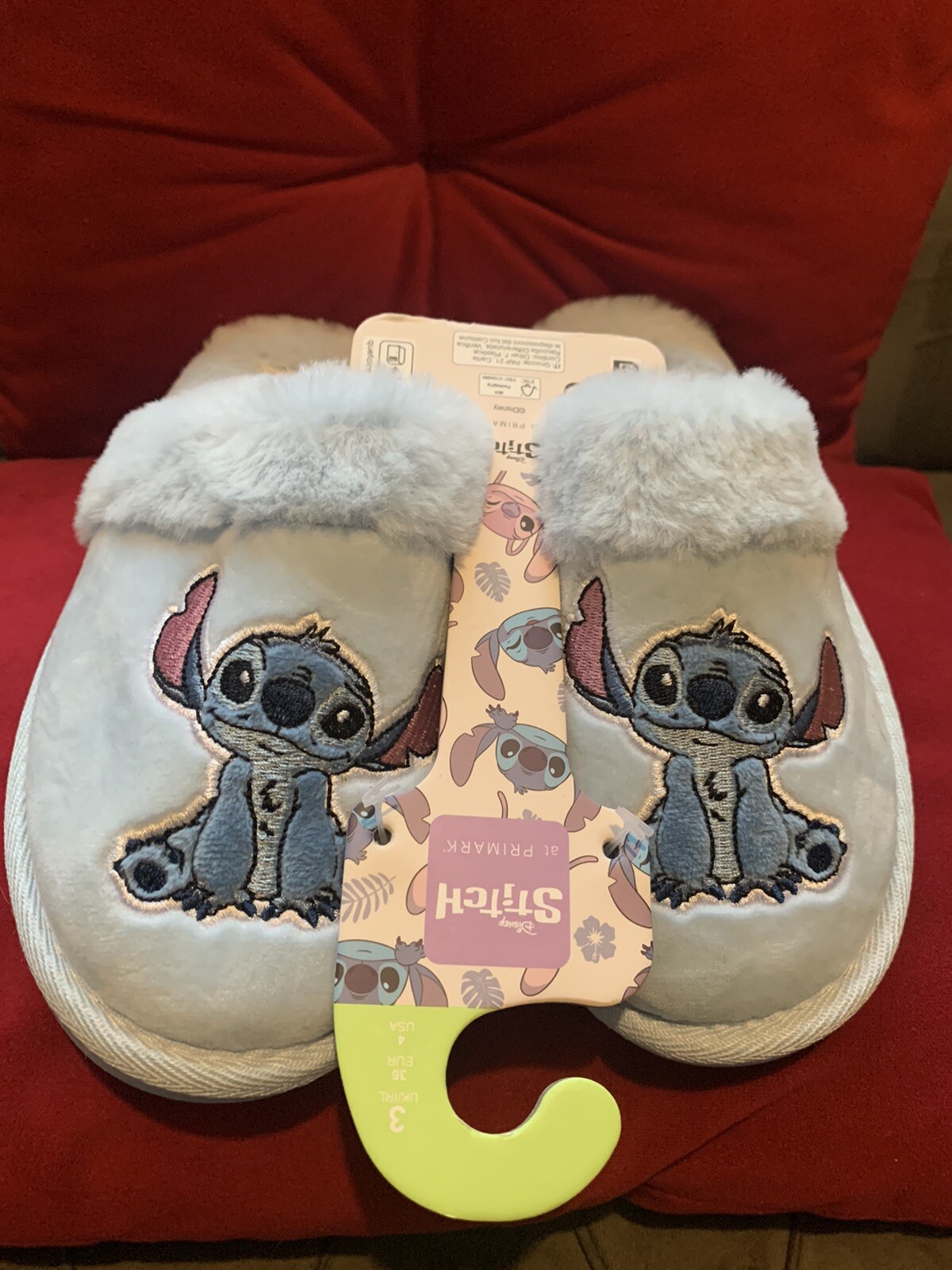 SAOLA Pantofole Disney Lilo & Stitch morbide comode blu soffici suola rigida taglia 3 nuove