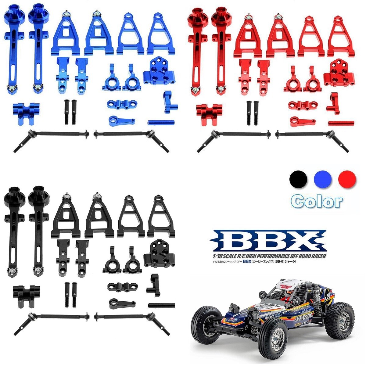 For 1/10 RC Car Tamiya BBX BB-01 Chassis Full Set Aluminum