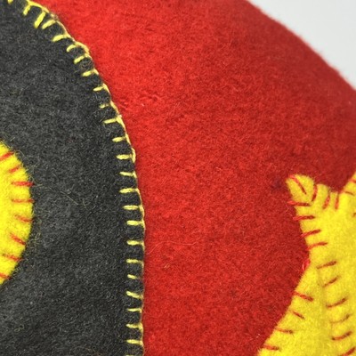 Vintage Unique Red Wool Patchwork Detail Beret Beret Red 100% Wool Vintage Hats for Women for sale | eBay main image 4