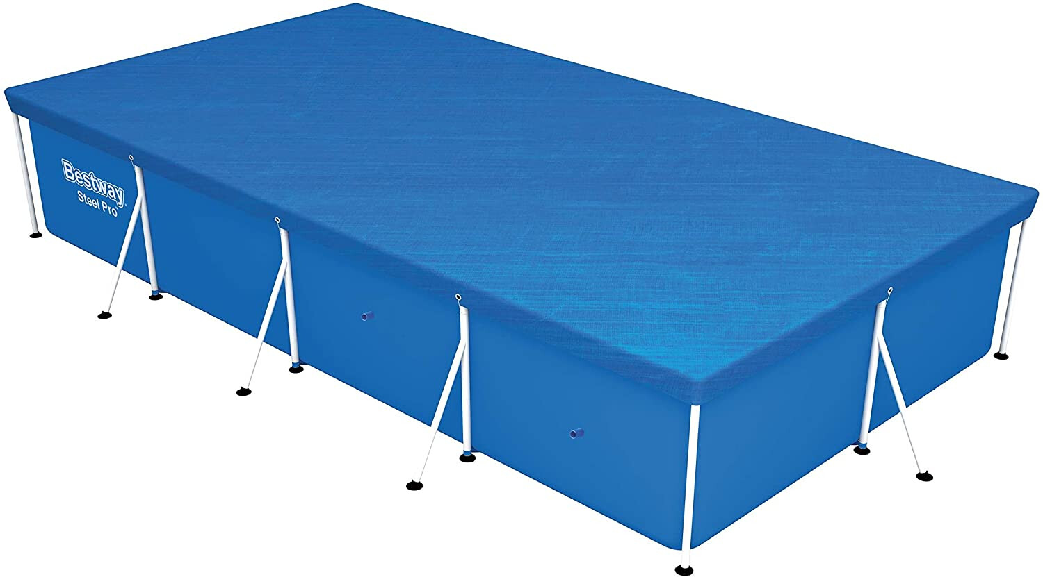 Каркасный бассейн Bestway 58107 Flowclear PVC-Abdeckplane для бассейна Garten 410 x 226 см blau
