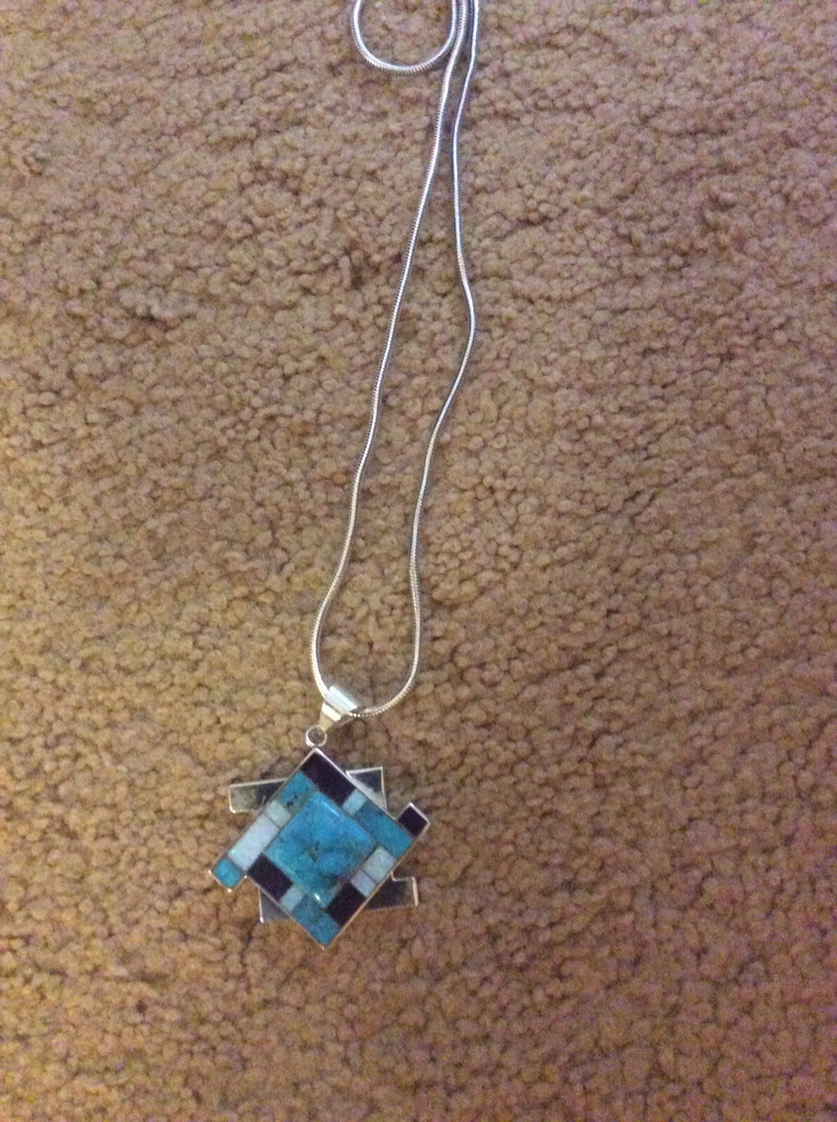 Custom Designed Turquoise Pendant with Chain Craf… - image 3